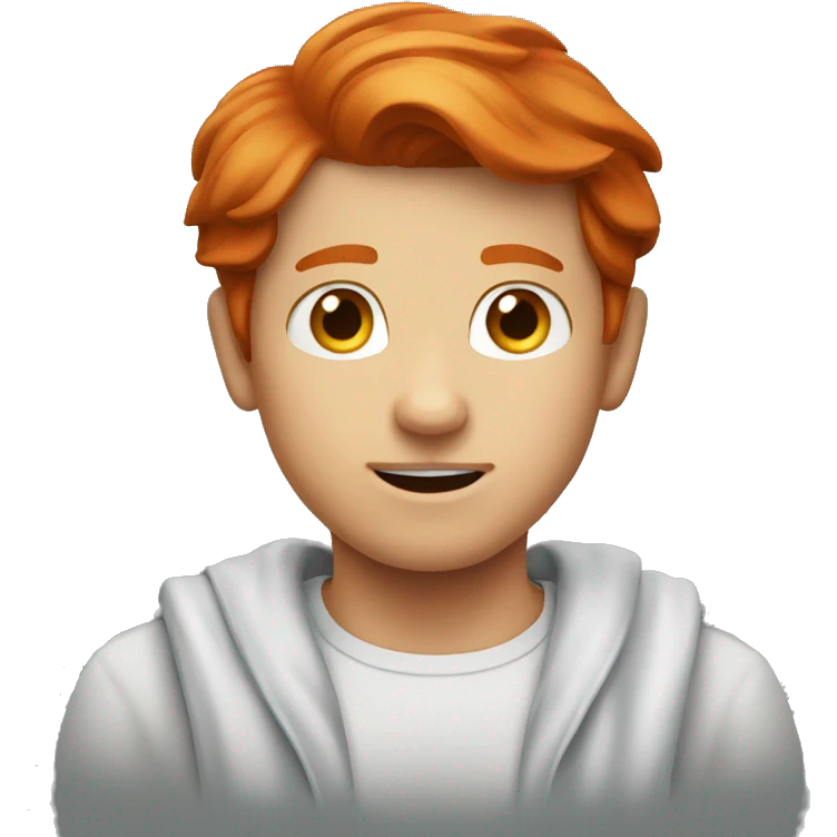 Redhead boy shrug emoji emoji