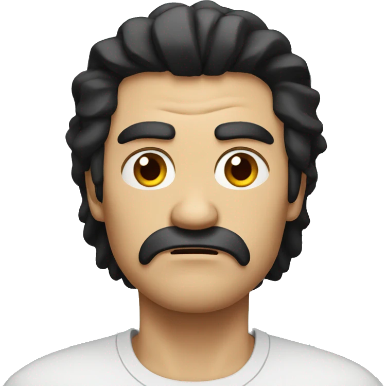 Angry man with black hair emoji