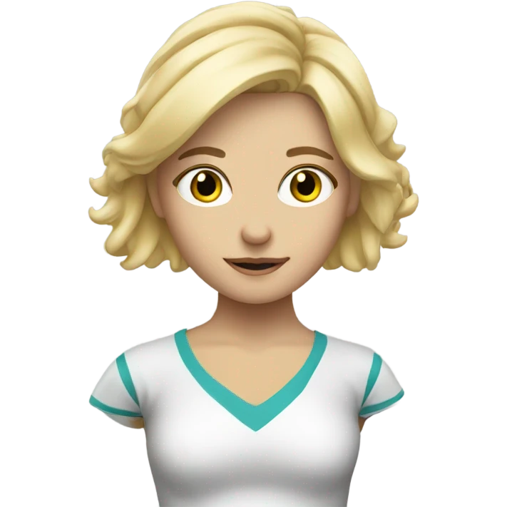 blonde girl gazing at viewer cheerleading  emoji