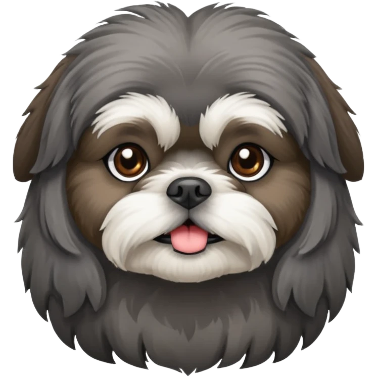 Small all dark grey shih tzu emoji