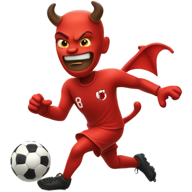 Red Devil scoring a goal emoji