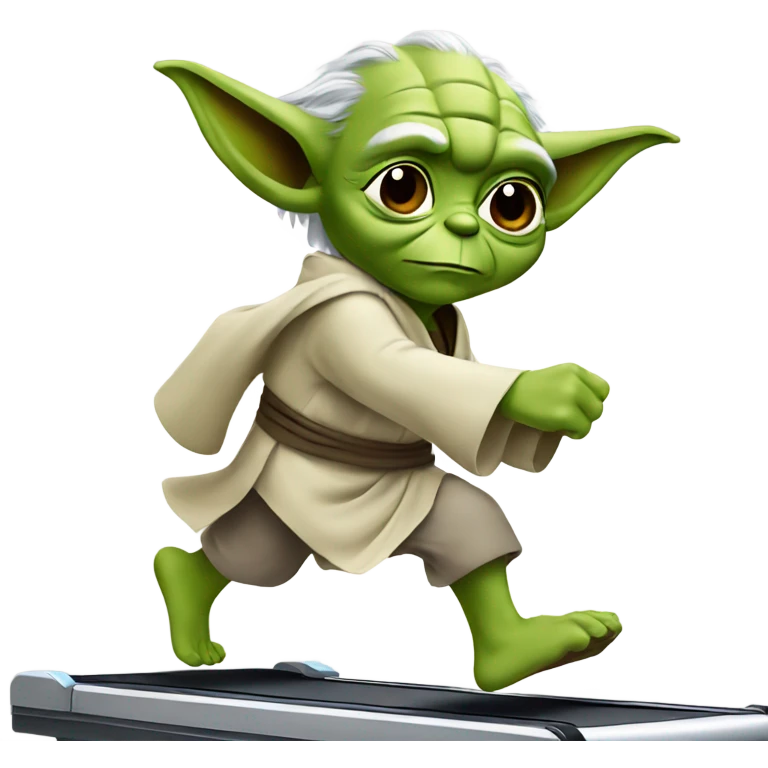 Yoda running on treadmill emoji