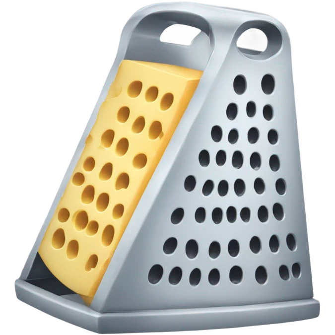 A crying cheese grater emoji
