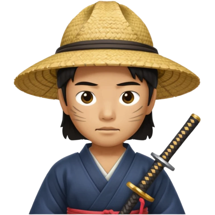 Samurai with straw hat emoji