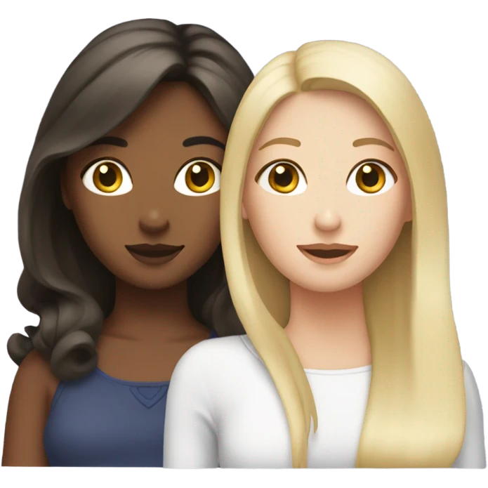 2 blonde girl and 1 brunette girl emoji