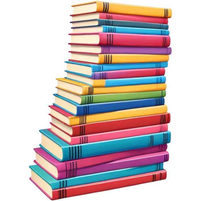 tall stack of colorful manga books emoji