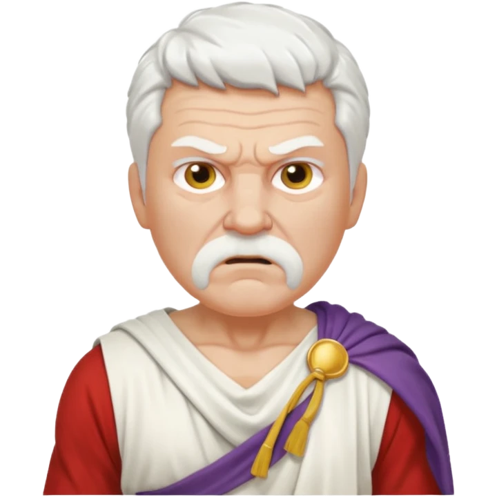 Angry older white male Italian angel no real face emoji
