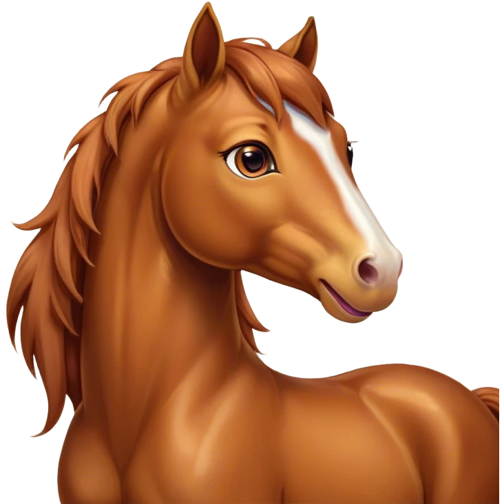 Cinematic Cute Yawning Chestnut Horse Portrait Emoji, Head tilted slightly with a dramatic, wide-open yawn, revealing a smooth chestnut fur with a subtle shimmer, floppy ears slightly drooping, round amber eyes barely open in drowsy contentment, Simplified yet irresistibly adorable features, highly detailed, glowing with a soft, cozy glow, high shine, relaxed yet expressive, stylized with a touch of equine whimsy, bright and endearing, soft glowing outline, capturing the essence of a sleepy yet affectionate horse, so drowsy it feels like it could stretch out of the screen and curl up for a nap! emoji