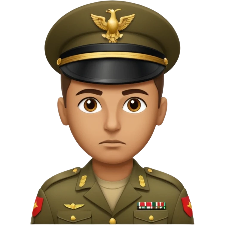 A portrait of an Iraqi soldier, shown from head to chest emoji