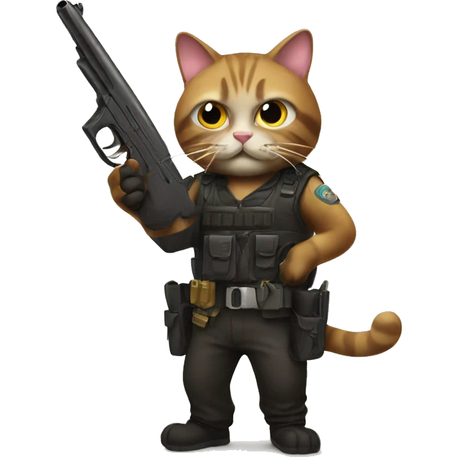 Cat with a gun emoji