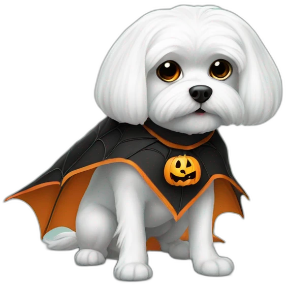 maltese in spider halloween costume sit emoji