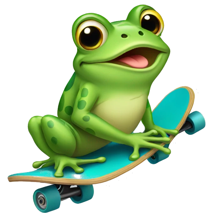 Frog on skateboard  emoji
