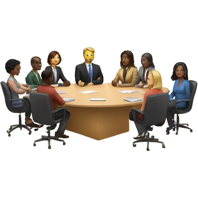 mix of races and genders board meeting emoji