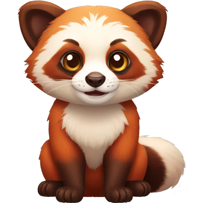 Red Panda-ferret-hybrid full body emoji