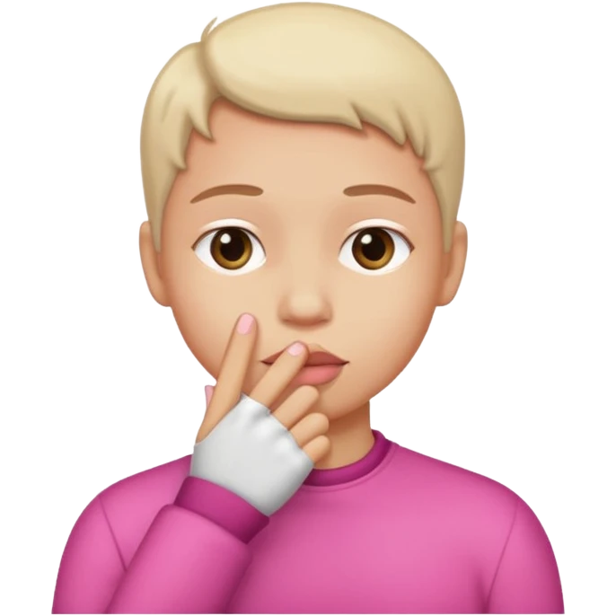 Pink promise with thumbs touching emoji