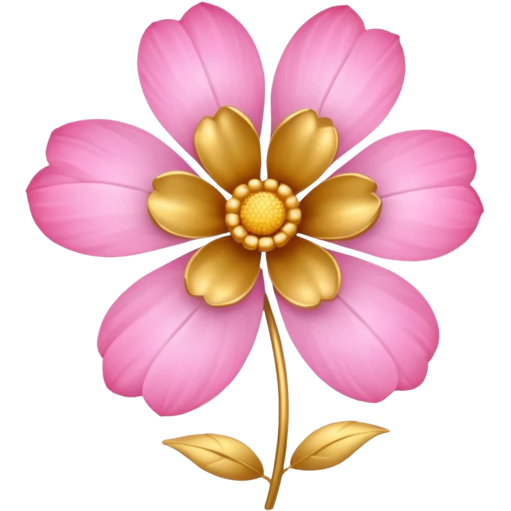 Gold and pink flower emoji