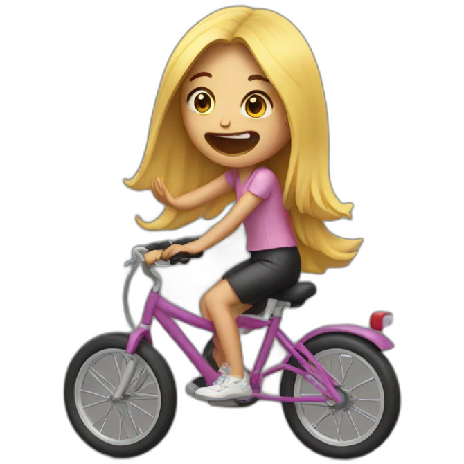 girl on a bike crying emoji