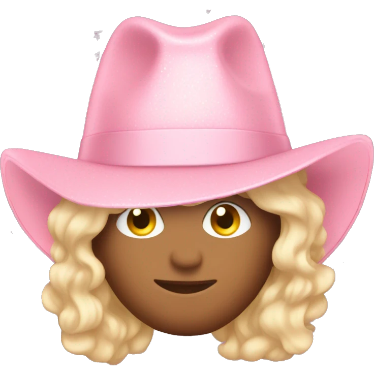 light pink sparkly country hat emoji