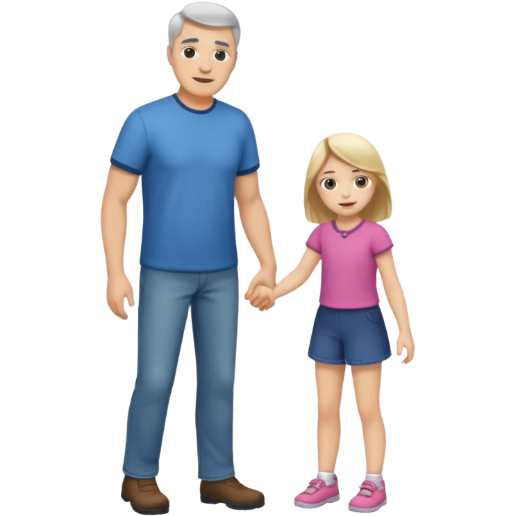 father and daughter playing full body emoji