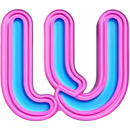 neon sign with the word Lu emoji