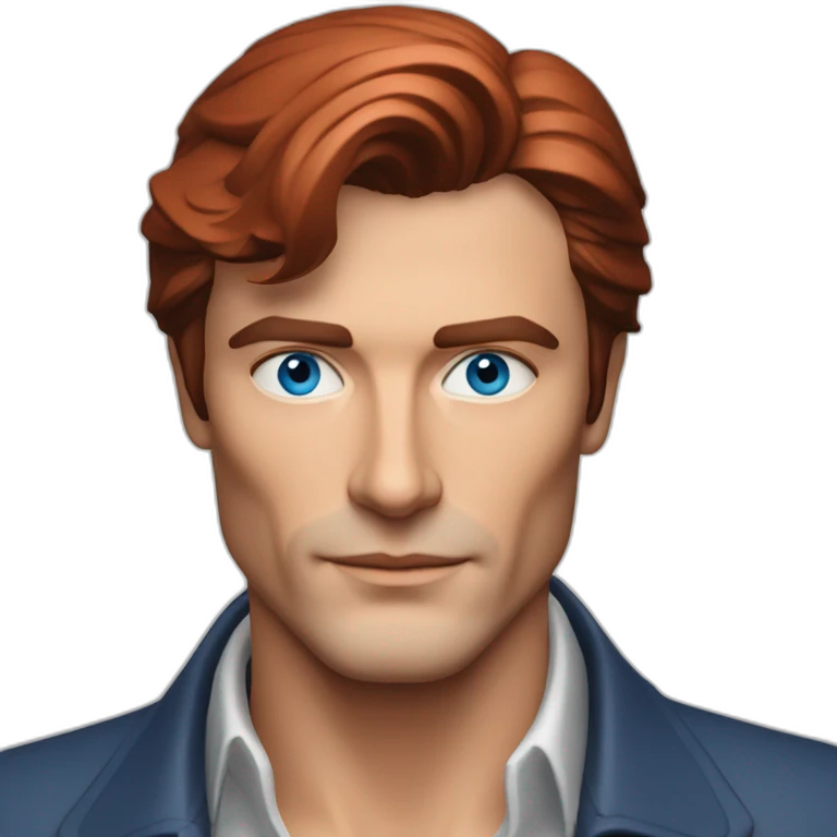 Alain delon cyber engineer blue eyes red hair emoji