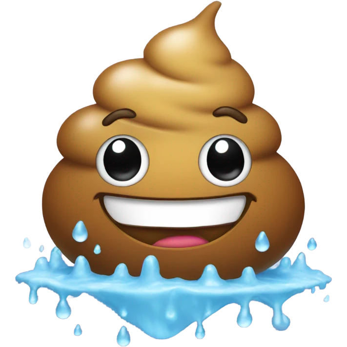 Poo emoji in a shower emoji
