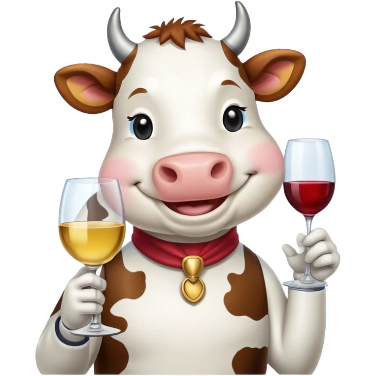 simile cow with wine glass emoji