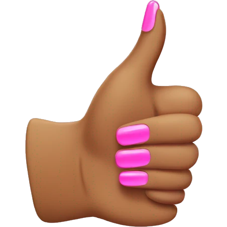 Thumbs up with pink acrylic nails  emoji
