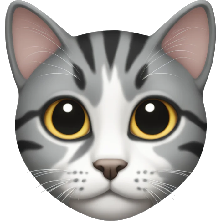 grey black and white tabby cat emoji
