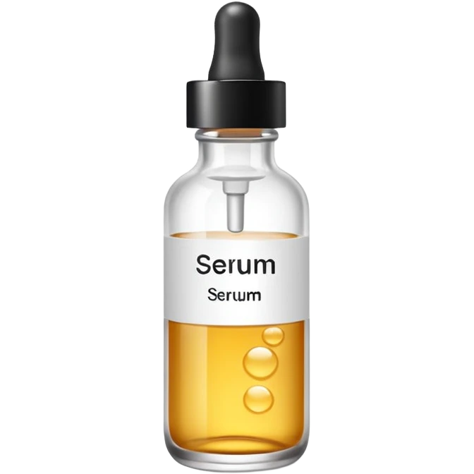 serum skincare avec ecriture emoji