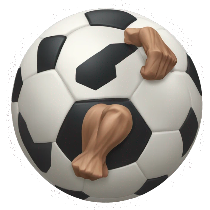 a soccer ball with muscles  emoji