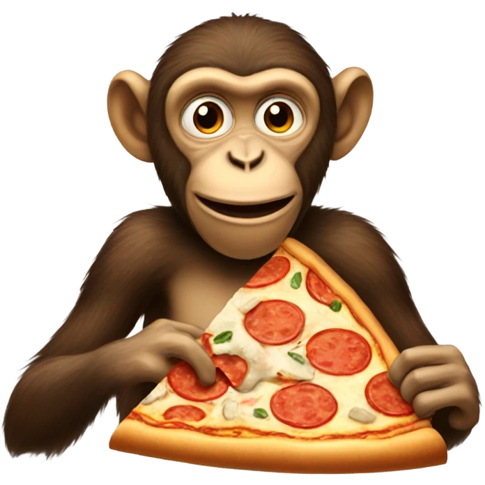 Monkey eating pizza emoji