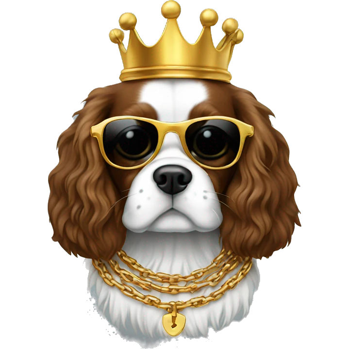 king charles with gold chain and shades emoji