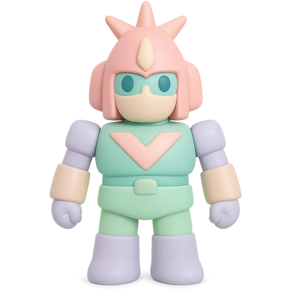 Voltes V robot as a 3D toy, metallic shine, vivid colors emoji