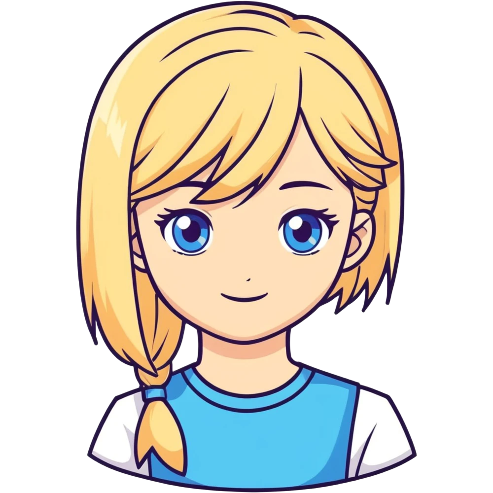 sassy blond hair blue eyes girl emoji