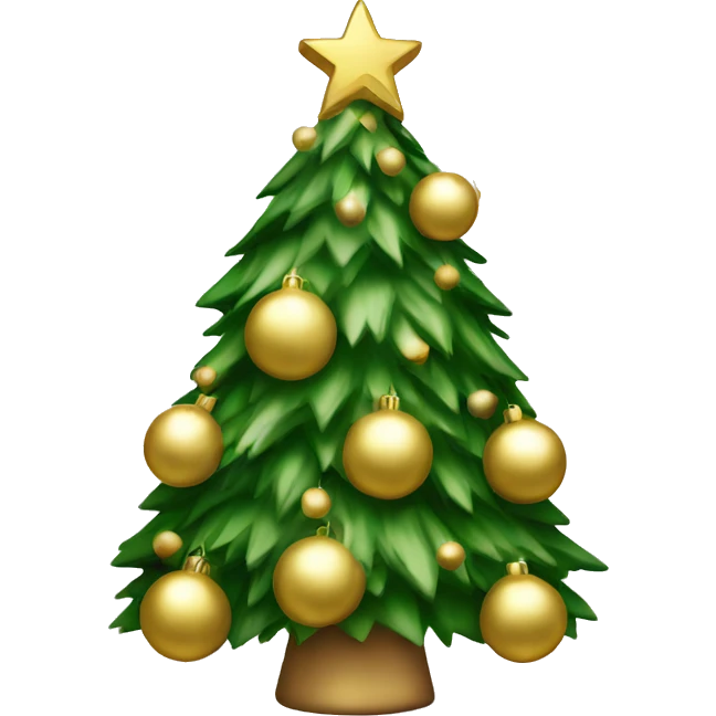 Christmas tree with white and gold decorations emoji