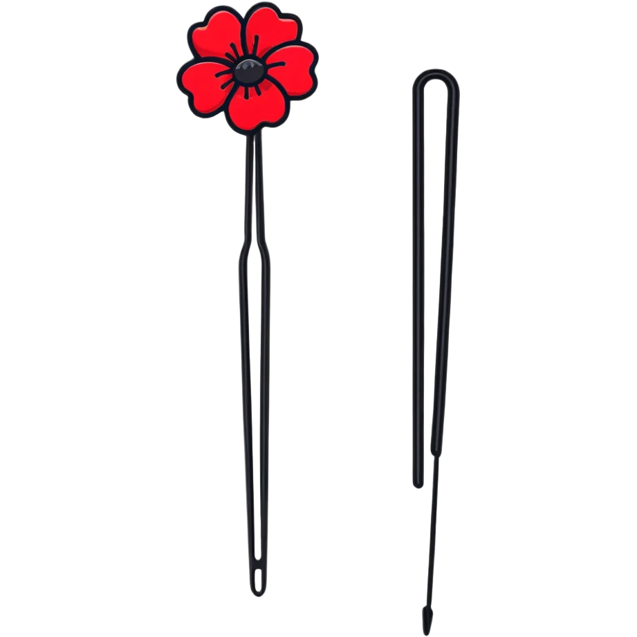 a cute red bobby pin hairpin emoji