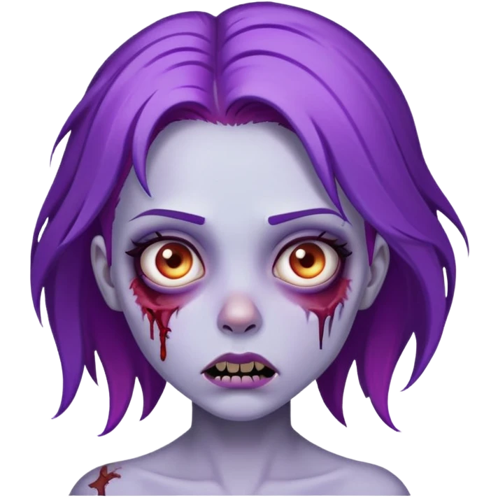 Girl zumbie wird purple hair emoji