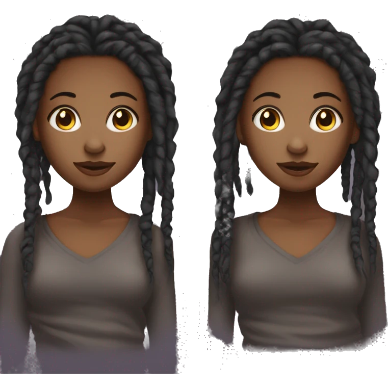 black girl with medium cute dreads  emoji
