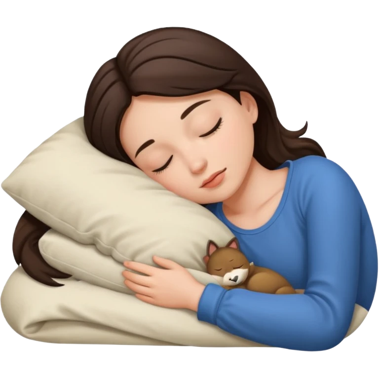 Brunette girl sleeping emoji