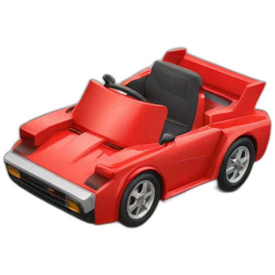 A red slotcar  emoji