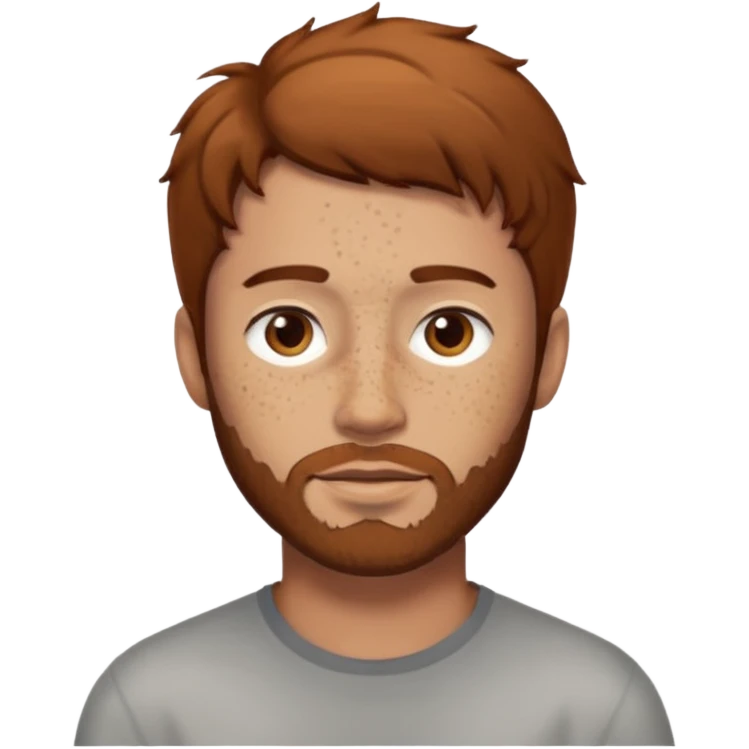 Man with some freckles light skin brown hair some scruff emoji