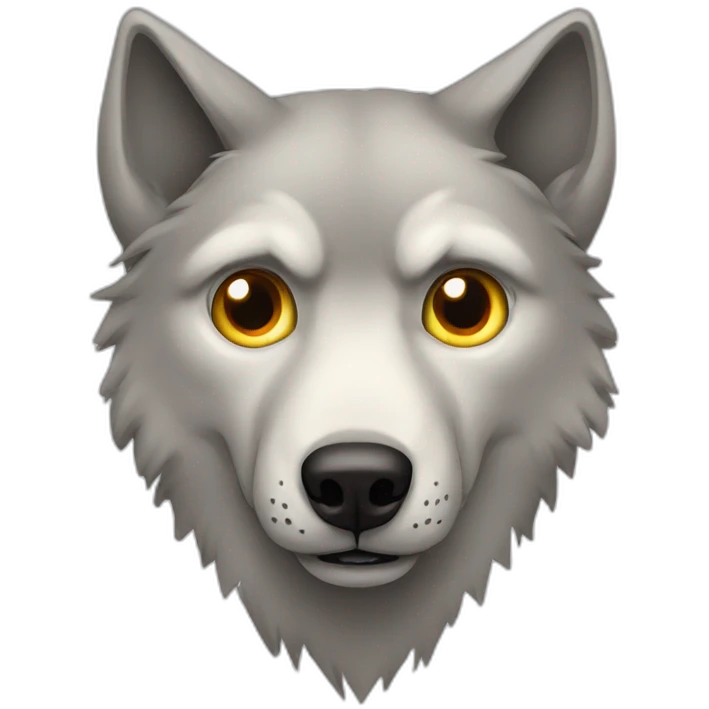 Wolf with one eye and the other eye missing emoji