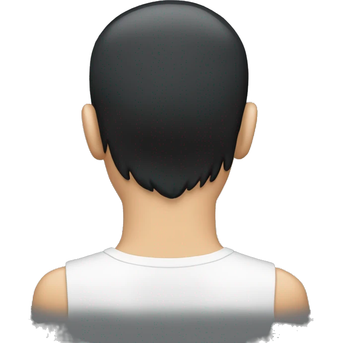 the back of  males head black hair white skin emoji