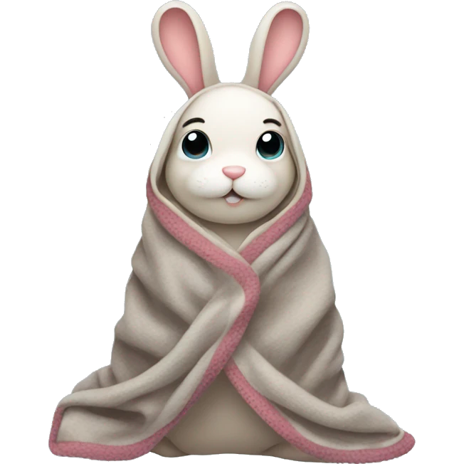 bunny wrapped in blanket emoji