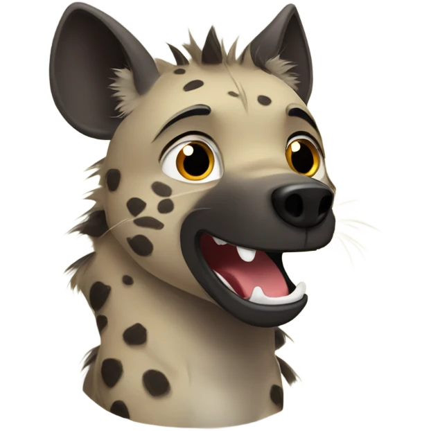 Hyena slightly happy calm heartwarming expression  emoji