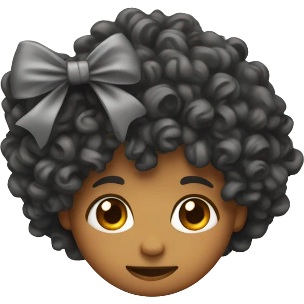Curly head with bow  emoji