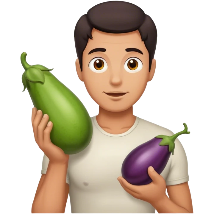 Man with egg plant emoji