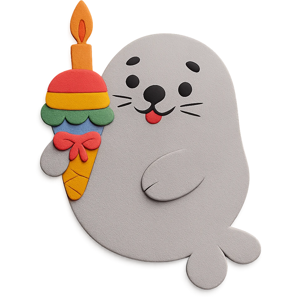 Remove all confetti from the image. Make the ice cream look more colorful and add a tiny ribbon to it, keeping the paper-craft style and color palette. emoji
