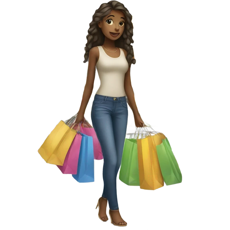 Beautifull girl of Shopping  emoji